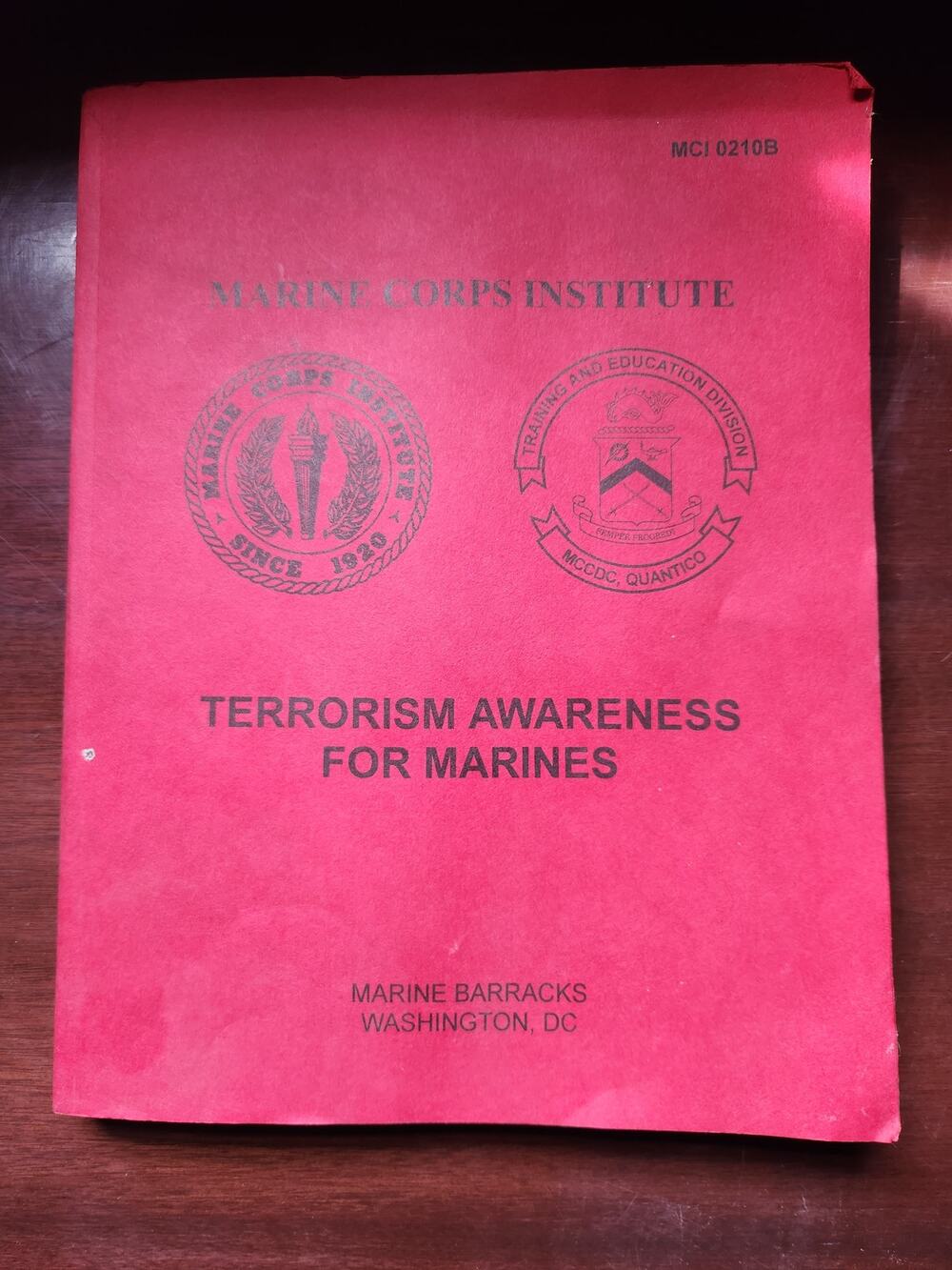 MCI 0210B Terrorism Awareness for Marines USMC Course Manual 1996